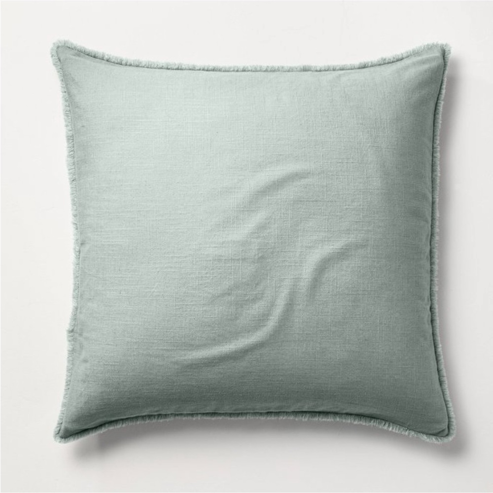 New Casaluna Euro Sham Heavyweight Linen Blend in Sage Green